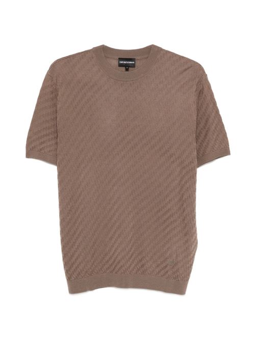 T-shirt in maglia uomo Emporio Armani marrone EMPORIO ARMANI | EM004741AF24573U6285